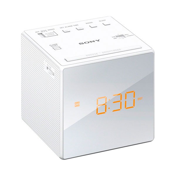 Sony icf-c1 blanco radiodespertador sintonizador am/fm analógico alarma gradual 100mw de potencia